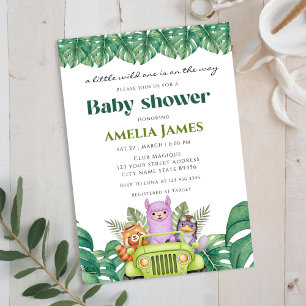 Invitación Safari Jungle Animales silvestres un niño Baby Sho