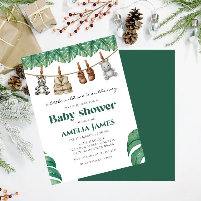 Invitación Safari Jungle Animales silvestres un niño Baby Sho (Subido por el creador)