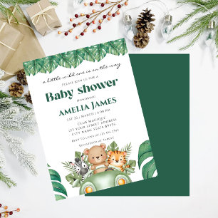 Invitación Safari Jungle Animales silvestres un niño Baby Sho