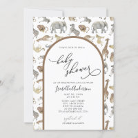 Safari Jungle Animals Boho Arch Baby Shower