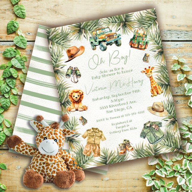 Invitación Safari Jungle Baby Shower (Subido por el creador)