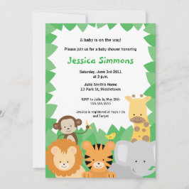 Invitación Safari Jungle Baby Shower - Boy/Chica