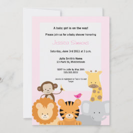 Invitación Safari Jungle Baby Shower - Chica