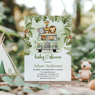 Invitación Safari Jungle Baby Shower Invitation
