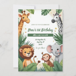 Invitación Safari Jungle Birthday Invitation
