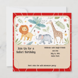 Invitación Safari Jungle Birthday Invitation