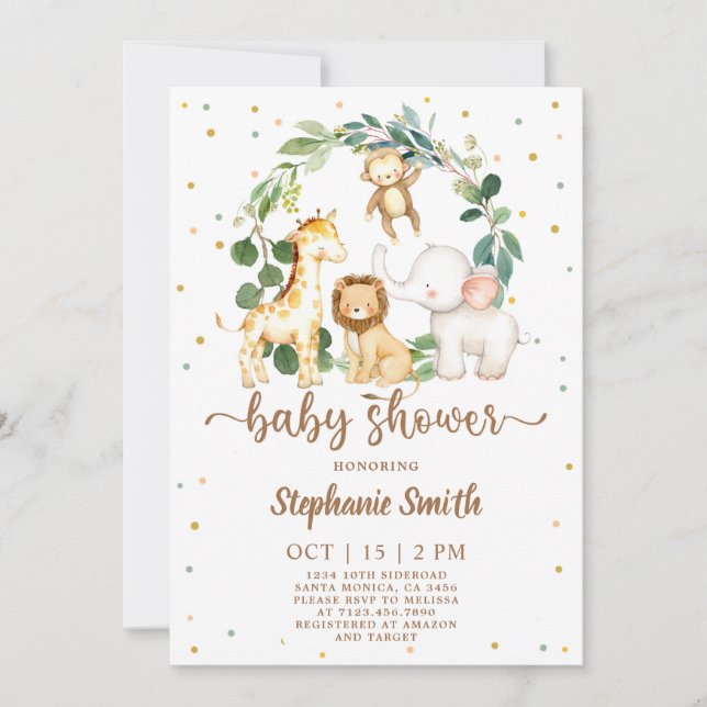 Invitación Safari Jungle Boy Baby Shower (Anverso)