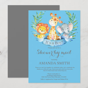 Invitación Safari Jungle Boy Baby Shower por correo