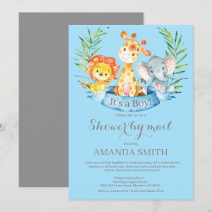 Invitación Safari Jungle Boy Baby Shower por correo