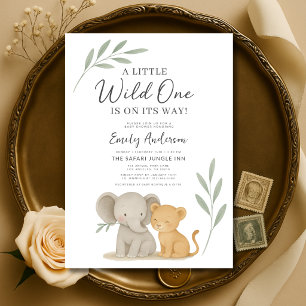 Invitación Safari Jungle Little Wild One Baby Shower