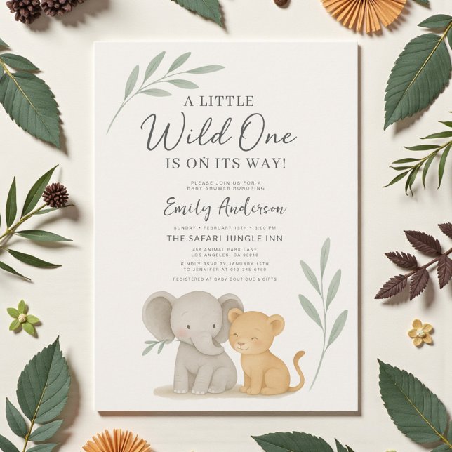 Invitación Safari Jungle Wild One Baby Shower (Subido por el creador)