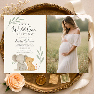 Invitación Safari Jungle Wild One Foto Baby Shower