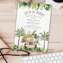 Invitación Safari Jungle Zoo Animals Niño Invitati de Baby Sh