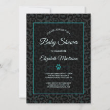 Safari Leopard Black Animal Print Baby Shower