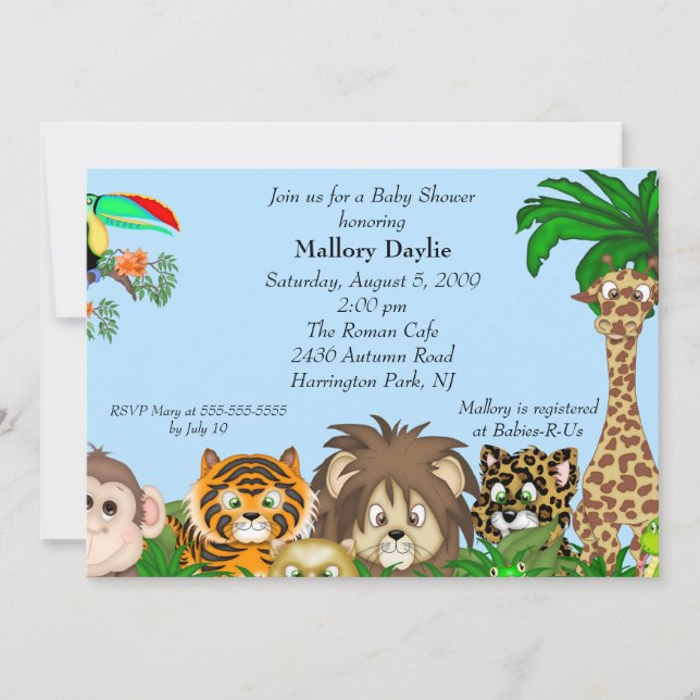 Invitación Safari lindo es un muchacho Baby Shower de la (Anverso)
