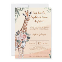 Safari Little Explorer Girafa Baby Shower