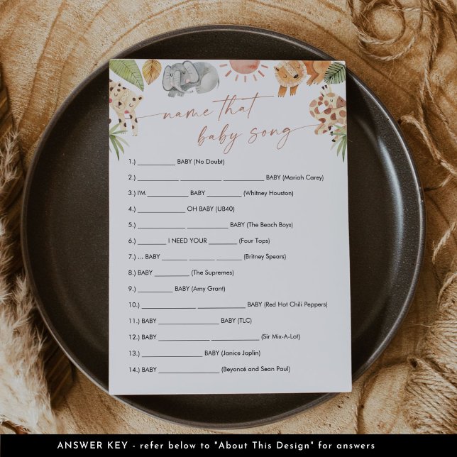 Invitación SAFARI Nombra A Esa Canción De Bebé (Subido por el creador)