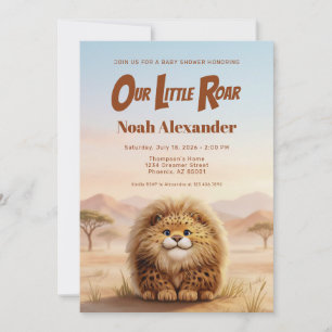 Invitación Safari Nuestro Pequeño Rugido Fiesta de Bebé de Le