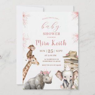 Invitación Safari para Baby Shower   Bebé Animal d