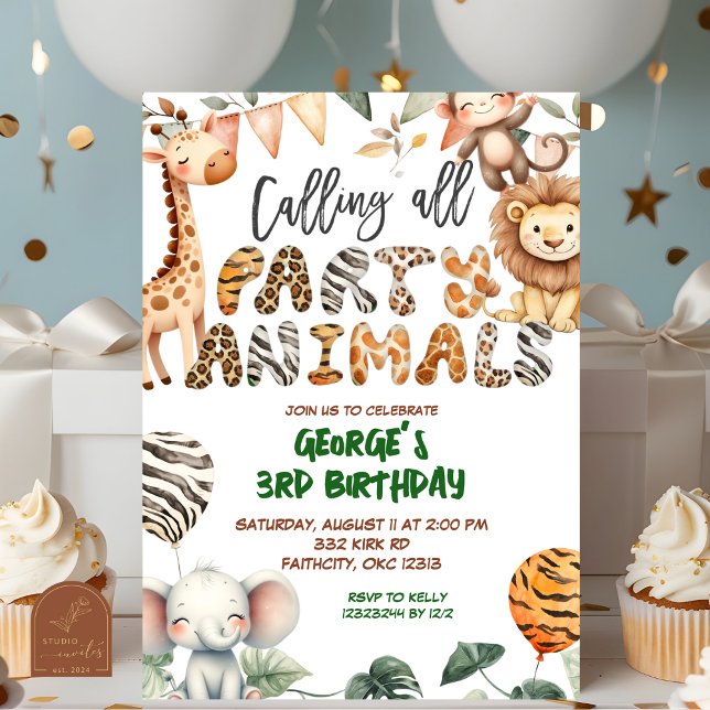 Invitación Safari Party Animals birthday invitation (Subido por el creador)