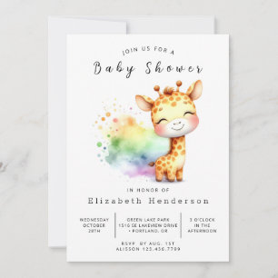 Invitación Safari Printable Giraffe Baby Shower