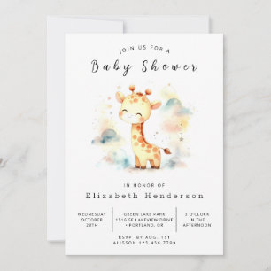 Invitación Safari Printable Giraffe Baby Shower