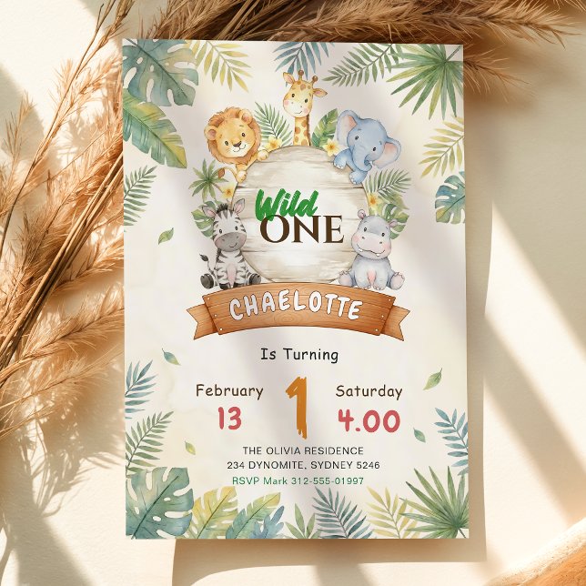 Invitación Safari Salvaje Cumpleaños 1 (Subido por el creador)