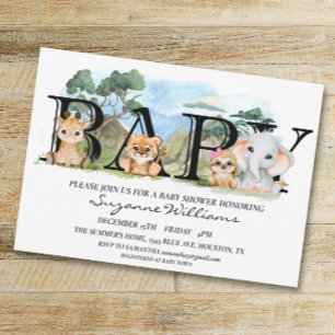 Invitación Safari selva África Baby Shower 