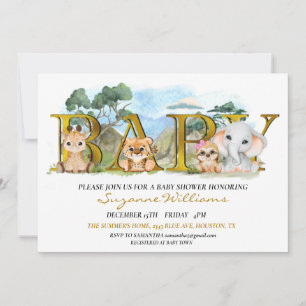 Invitación Safari selva África Baby Shower  