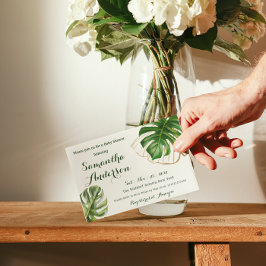 Invitación Safari Simple Tropical Wild One Baby Shower