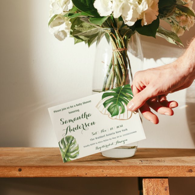 Invitación Safari Simple Tropical Wild One Baby Shower (Subido por el creador)
