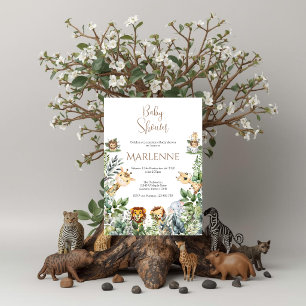 Invitación Safari Spanish Baby Shower Girl invitation