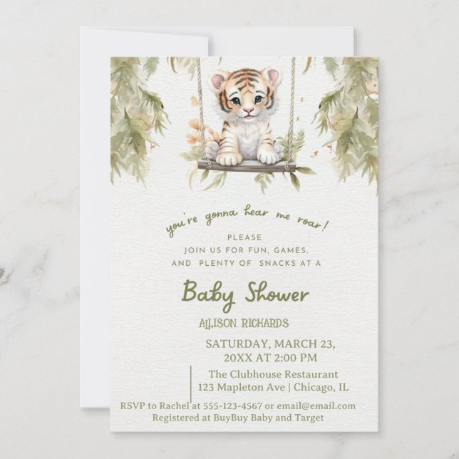 Invitación Safari Swing: La aventura salvaje del cachorro de  (Anverso)