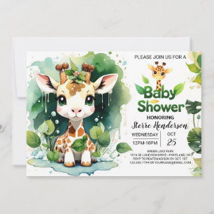 Invitación Safari Tales Baby Giraffe Baby Shower