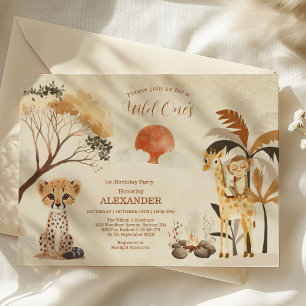 Invitación Safari Tropical Salvaje Una Selva Animales Cumplea