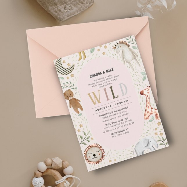 Invitación Safari Wild Chica Baby Shower (Subido por el creador)