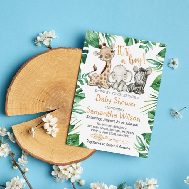 Invitación Safari Wild It's a Boy Invitation de Baby Shower (Subido por el creador)