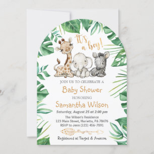 Invitación Safari Wild It's a Boy Invitation de Baby Shower