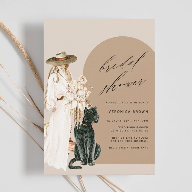 Invitación Safari Wild Leopard Boho Lady Bridal Shower (Subido por el creador)