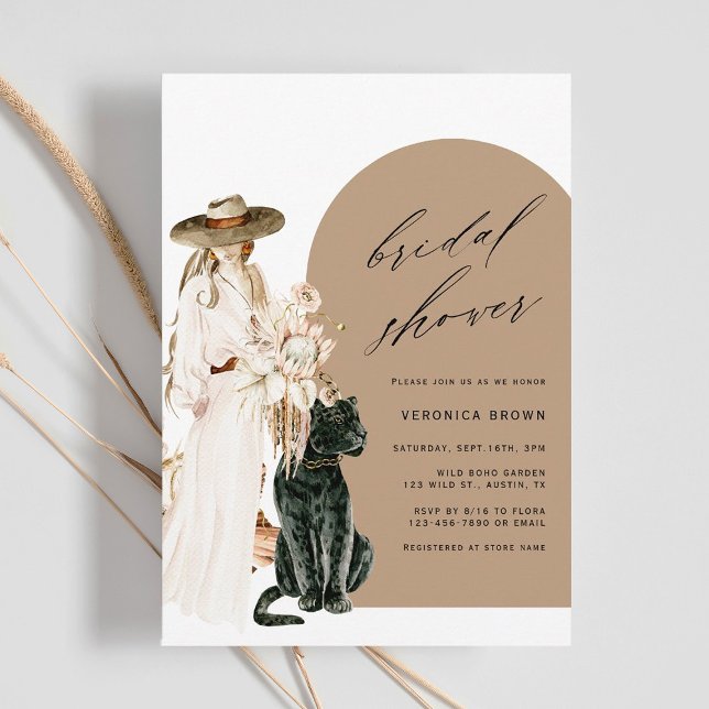 Invitación Safari Wild Leopard Boho Lady Bridal Shower (Subido por el creador)