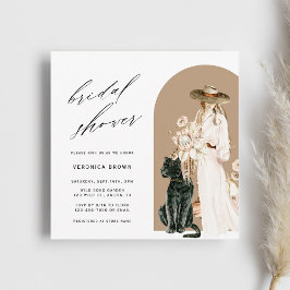 Invitación Safari Wild Leopard Boho Lady Bridal Shower Square