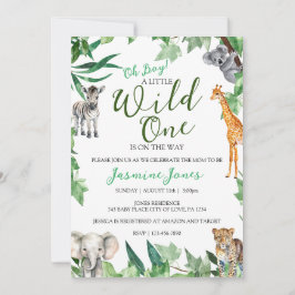 Invitación Safari Wild One Baby Shower