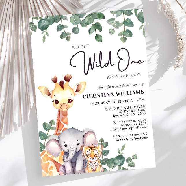Invitación Safari Wild One Baby Shower (Subido por el creador)
