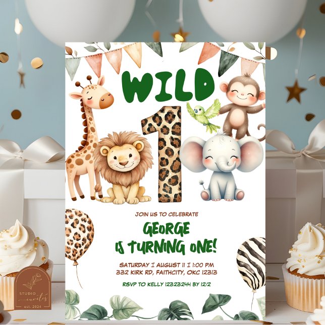 Invitación Safari wild one birthday invitation (Subido por el creador)