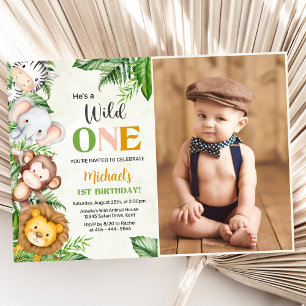 Invitación Safari Wild One Birthday Photo