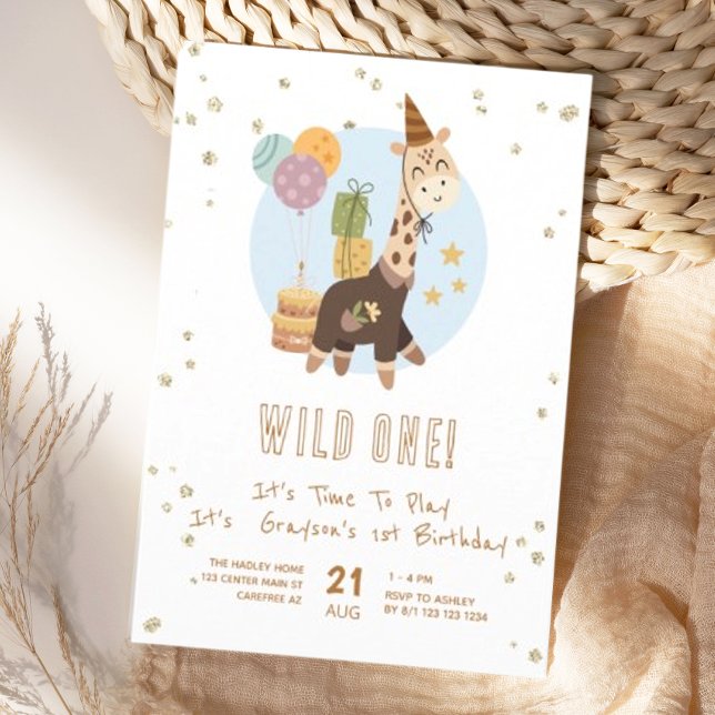 Invitación Safari Wild One cumpleaños 1 (Subido por el creador)