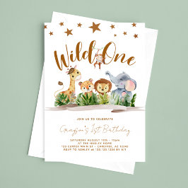 Invitación Safari Wild One First Birthday