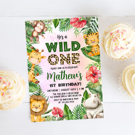 Invitación Safari Wild One First Birthday