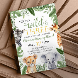 Invitación Safari Wild One First Birthday Invitation