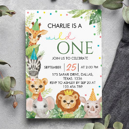 Invitación Safari Wild One First Birthday Invitation
